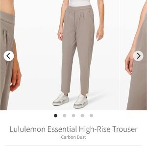 Lululemon Essential High Rise Trouser in Carbon Dust Size 6
